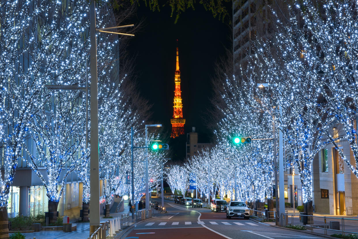 Winter illumination at Keyakizaka Roppongi, Japan.