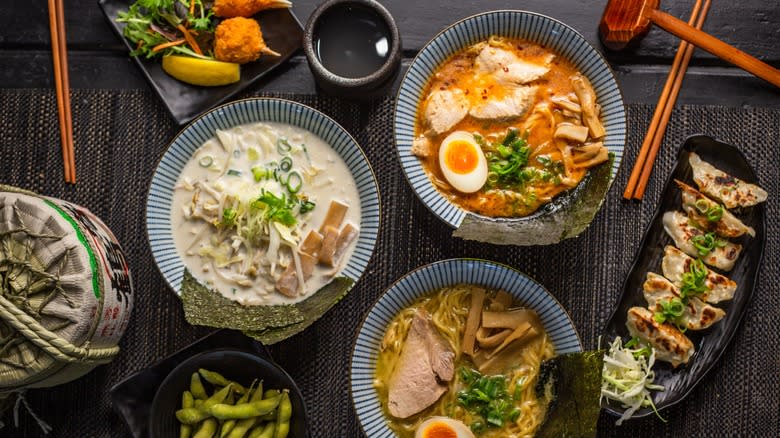 ramen spread, sides