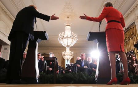 FILE PHOTO: Britain's ambassador to U.S. Darroch listens during Trump-May joint news conference at the White House in Washington