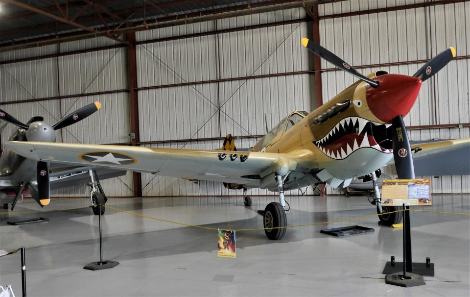 A WWII P-40N warbird on display at the museum.