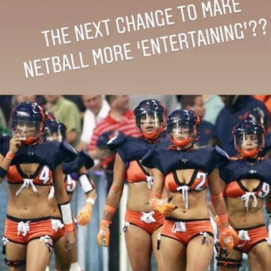 Cailtin Bassett's post about the Lingerie Football League, pictured here on Instagram.