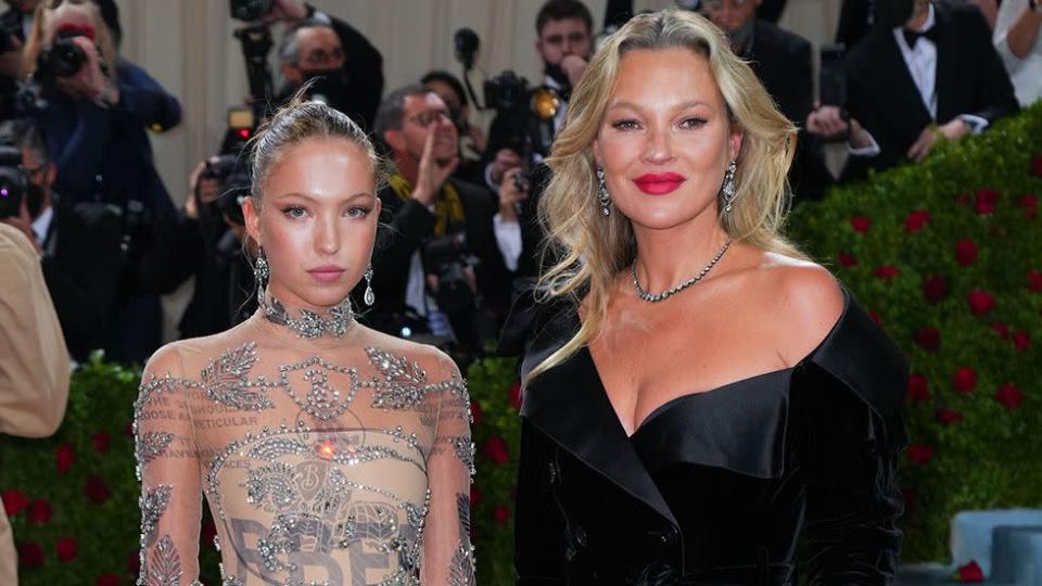 Kate Moss and Lila Grace Moss Hack attend The 2022 Met Gala Celebrating 