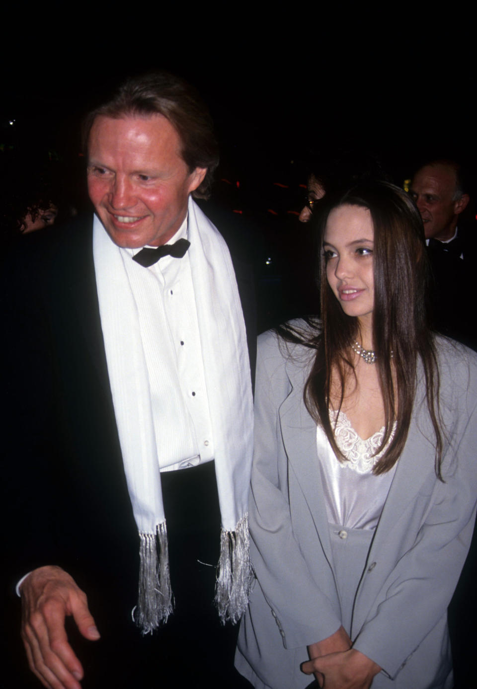 HOLLYWOOD, CA - APRIL 9:  Actor Jon Voight arrives at the Re-Opening of 'Tru' with his daughter Angelina Jolie on April 9, 1991 in Hollywood, California.  (Photo by Vinnie Zuffante/Archive Photos/Getty Images) 