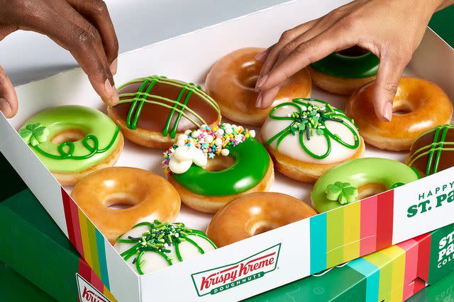 <p>Krispy Kreme</p> Krispy Kreme's St. Patrick's Day donuts