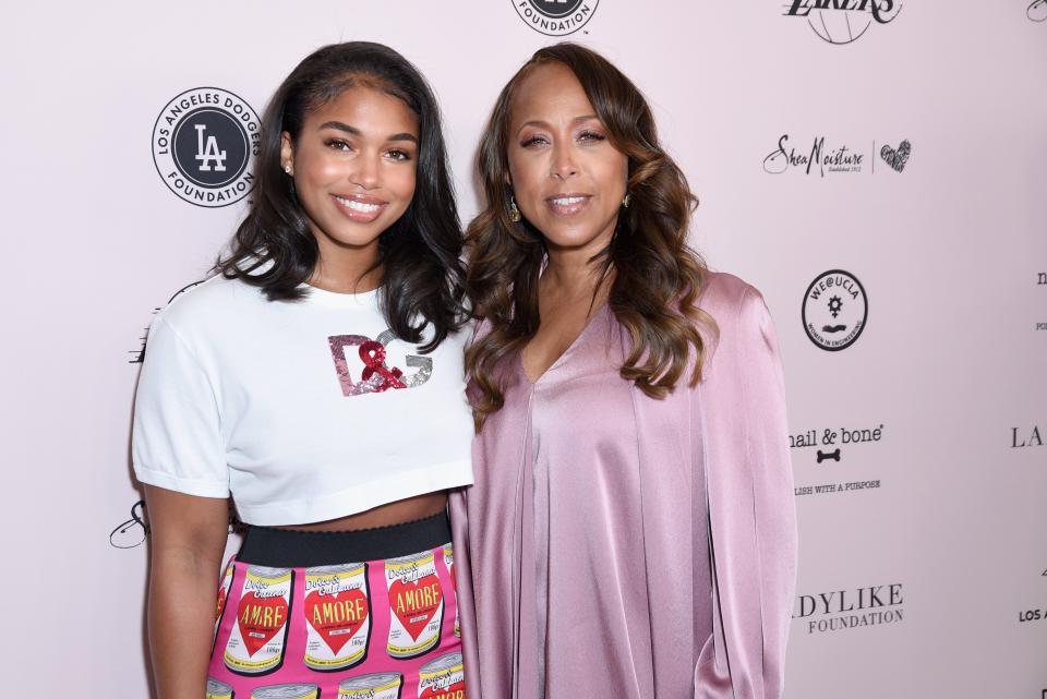 Lori Harvey and mom Marjorie Elaine Harvey attend The LadyLike Foundation Women Of Excellence Luncheon on May 11, 2019 in Beverly Hills, Calif.