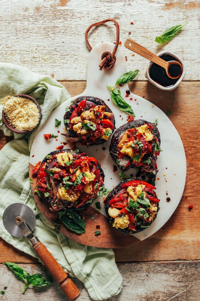 Balsamic Marinated Portobello Pizzas