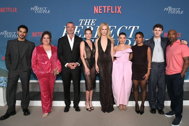 <p>Charley Gallay/Getty</p> Ishaan Khatter, Donna Lynne Champlin, Liev Schreiber, Meghann Fahy, Nicole Kidman, Eve Hewson, Mia Isaac, Sam Nivola, and Michael Beach.