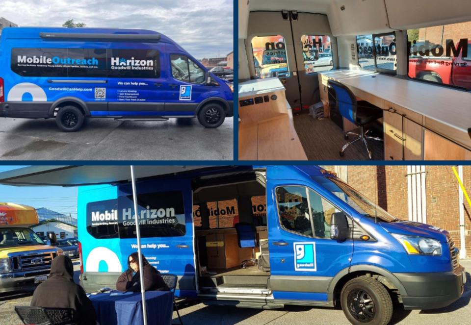 This compilation of photos provided by the City of Hagerstown Department of Community and Economic Development shows the Horizon Goodwill Industries Inc. Mobile Outreach Unit.