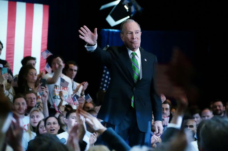 Former Democratic U.S. presidential candidate Mike Bloomberg at a news conference