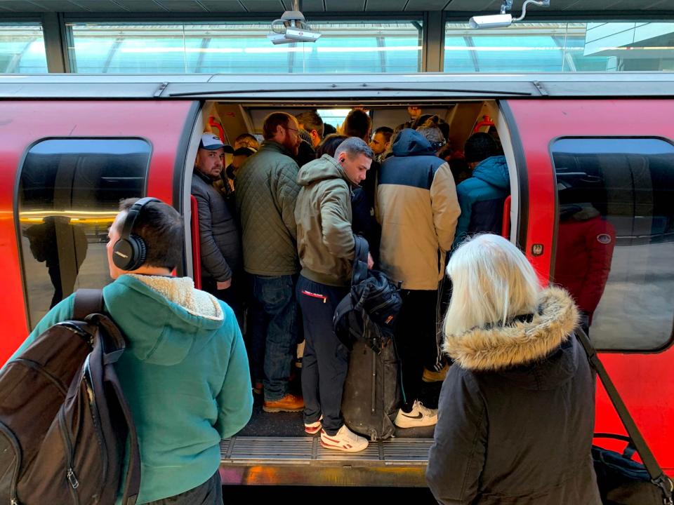 A Tube train on Wednesday (AFP via Getty Images)