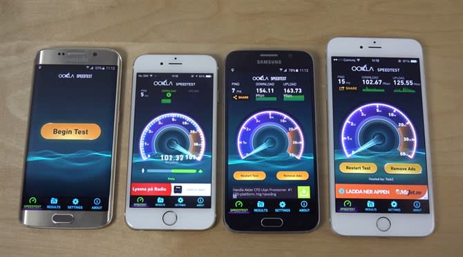 Wi-Fi實測比拚，iPhone 6與Galaxy S6誰快？