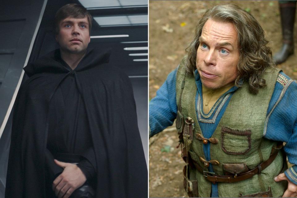 Luke Skywalker (Mark Hamill) in Lucasfilm's THE MANDALORIAN, season two, exclusively on Disney+. © 2020 Lucasfilm Ltd. & ™. All Rights Reserved.; (L-R): Dove (Ellie Bamber) and Willow Ufgood (Warwick Davis) in Lucasfilm's WILLOW exclusively on Disney+. ©2022 Lucasfilm Ltd. & TM. All Rights Reserved.