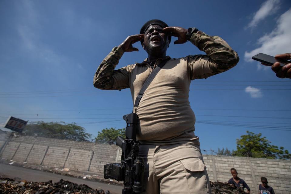 Former police officer Jimmy ‘Barbecue’ Cherizier, leader of the ‘G9’ coalition in Haiti (REUTERS)