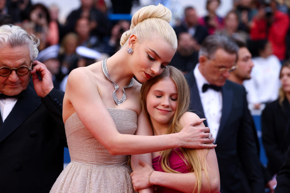 CANNES, FRANCE - MAY 15: (L-R) George Miller, Anya Taylor-Joy and Alyla Browne attend the 