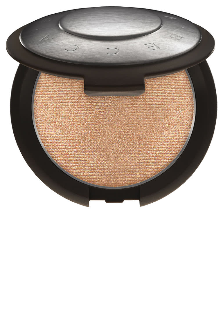 <p>You're going to want to pop a bottle of bubbly when you see just how intense this highlighter looks on your cheekbones.</p><p><strong>BECCA</strong> Becca x Jaclyn Hill Shimmering Skin Perfector Pressed in Champagne Pop, $38, <a rel="nofollow noopener" href="http://www.sephora.com/shimmering-skin-perfector-pressed-P381176?skuId=1721240&icid2=products%20grid:p381176" target="_blank" data-ylk="slk:sephora.com;elm:context_link;itc:0;sec:content-canvas" class="link ">sephora.com</a></p>