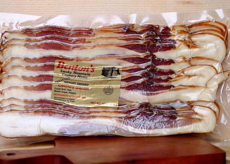 The world’s most famous bacon, Benton’s Bacon, sourced from Benton’s Country Hams in Madisonville, Tenn., is available from Simpson’s Meats, Wednesday, Jan 19, 2022.