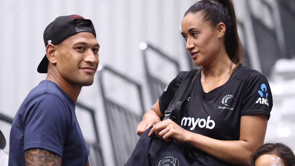 Maria and Israel Folau in 2018.  (Photo by Phil Walter/Getty Images)