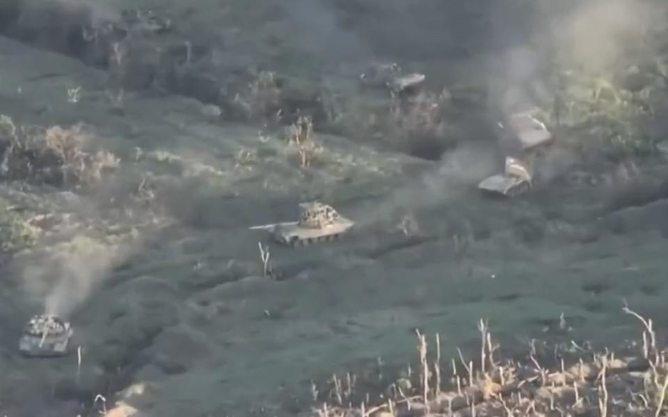 A Russian armoured assault is stopped in its tracks south of Bakhmut