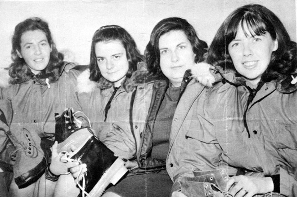 The first four women to do research through the U.S. Antarctic Program in 1969 were, from left, Kay Lindsay, Terry Tickhill, Lois Jones and Eileen McSaveney. <a href="https://antarcticsun.usap.gov/features/4406/" rel="nofollow noopener" target="_blank" data-ylk="slk:Eileen McSaveney via Antarctic Sun;elm:context_link;itc:0;sec:content-canvas" class="link ">Eileen McSaveney via Antarctic Sun</a>