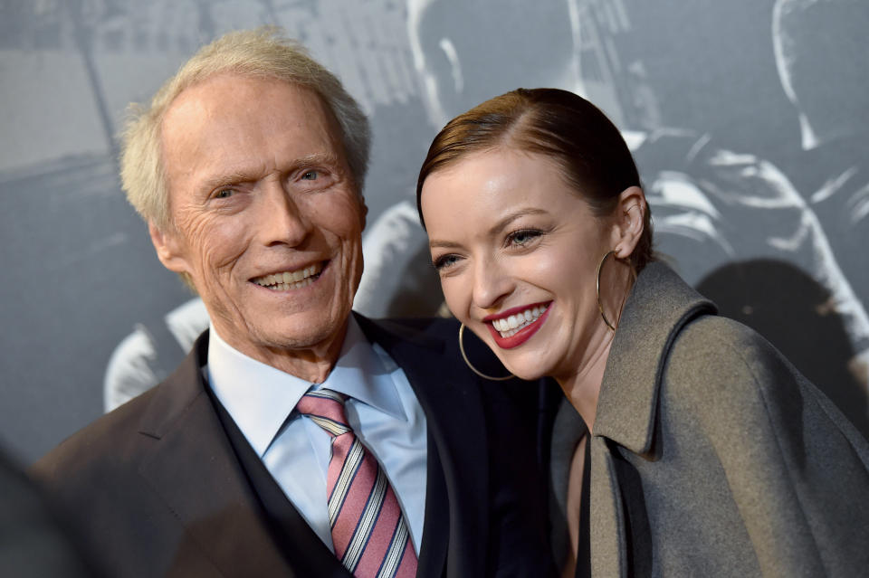 Clint Eastwood and Francesca Eastwood attend the premiere of <em>The 15:17 to Paris</em> at Warner Bros. Studios on Feb. 5, 2018. (Photo: Axelle/Bauer-Griffin/FilmMagic)