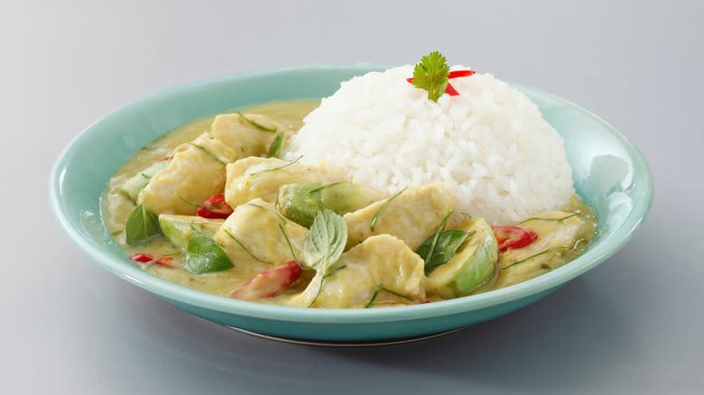 Thai green curry with rice