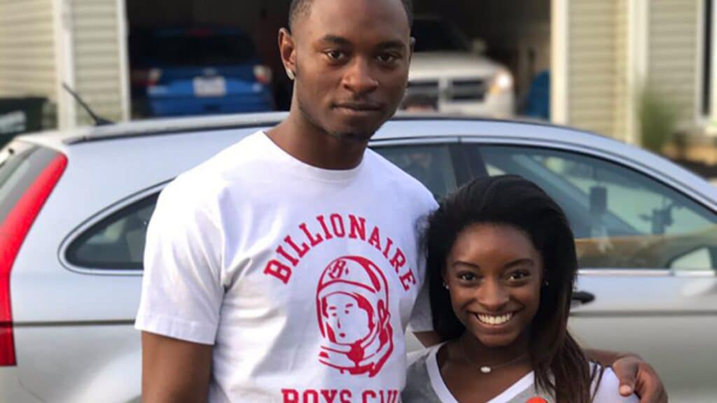 The Cleveland judge trying the case of Tevin Biles-Thomas (left), the brother of gymnastics superstar Simone Biles (right), declared a mistrial Monday after jurors read legal paperwork included in evidence they were asked to review. (Twitter)