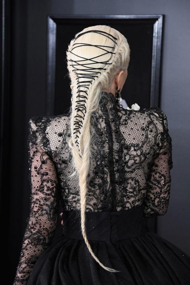 Lady Gaga Was Khaleesi of the Grammys in a Sheer Dress with a Dramatic Train