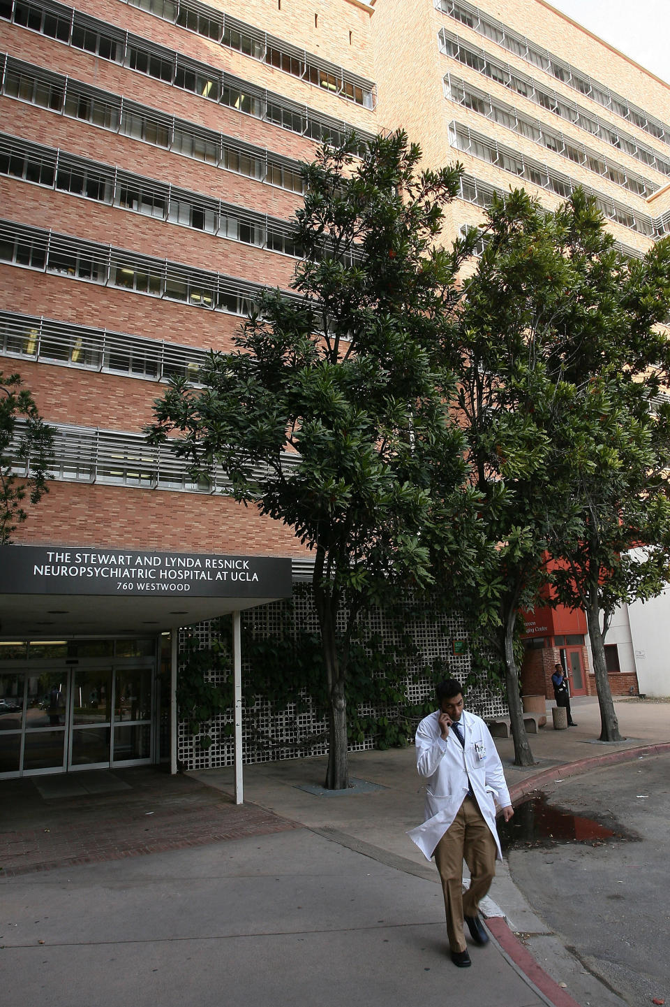 Outside the neuropsychiatric section of the UCLA Medical Center, where singer Britney Spears had been taken Jan. 31, 2008, in Los Angeles