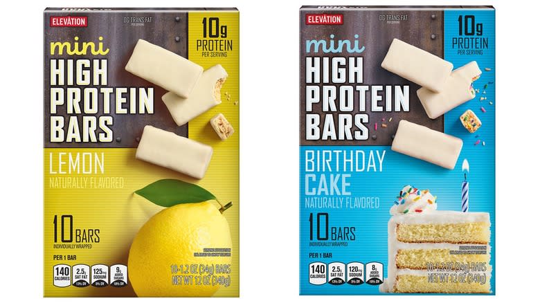 Aldi protein bars in lemon and birthday cake