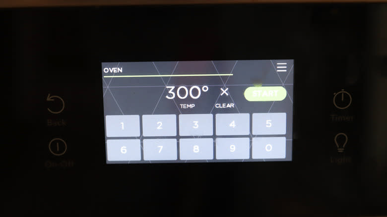 preheated oven digital screen