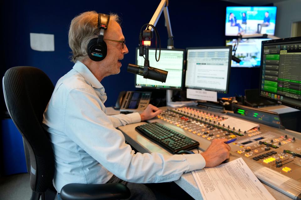 Wayne Cabot is shown at 880AM during a broadcast, in New York City. Thursday, April 20, 2023 