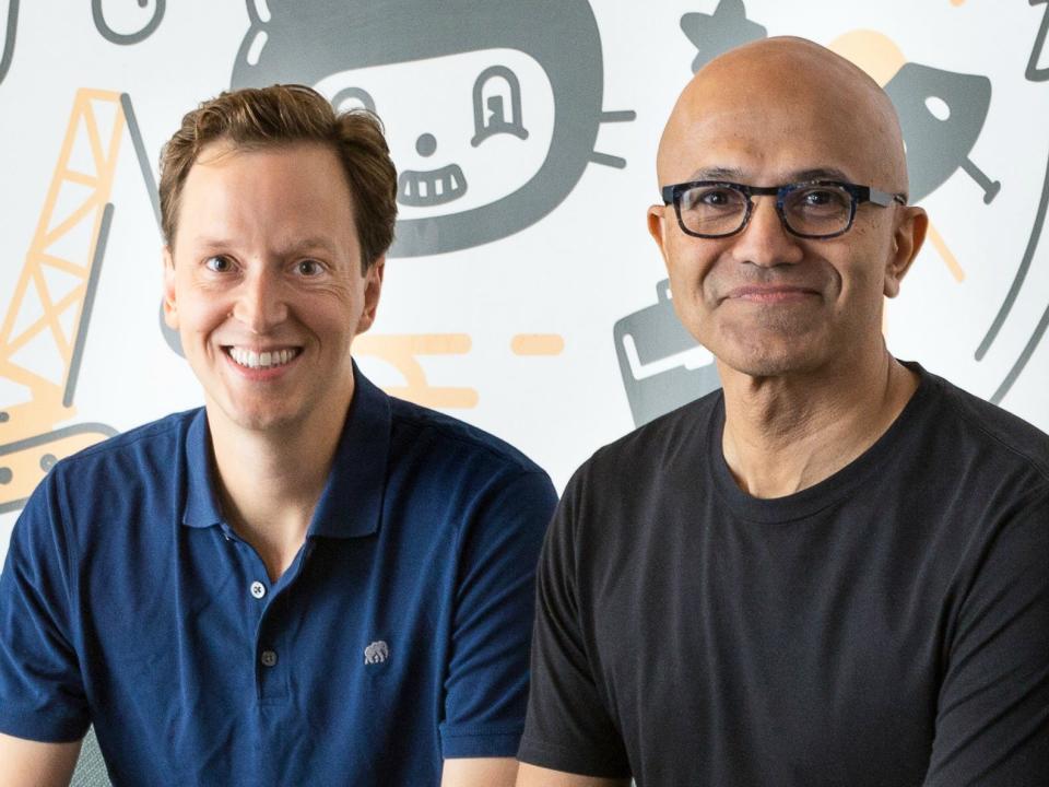 Microsoft CEO Satya Nadella and incoming GitHub CEO Nat Friedman