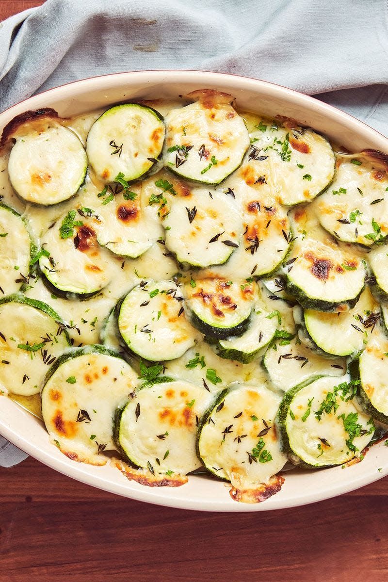 Cheesy Scalloped Courgette