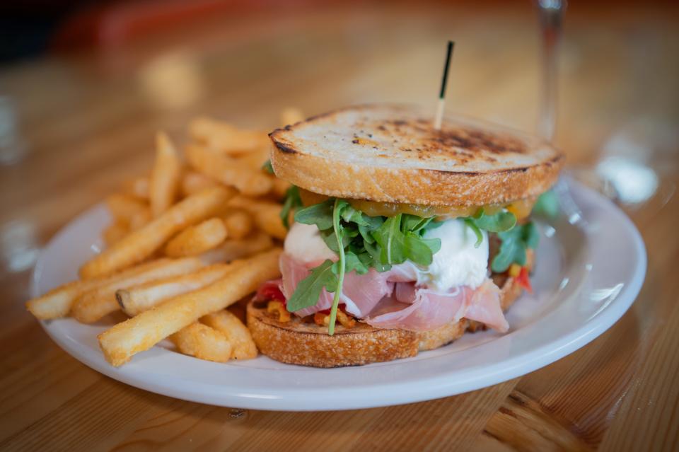 The burrata sandwich is one of Executive Chef Kathryn Fitzgerald's favorites at Regina's Westside in West Asheville.