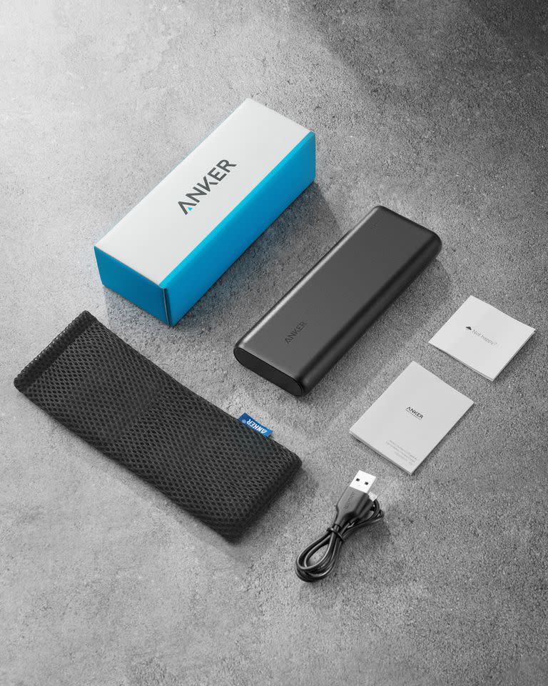 <p><strong>Anker</strong></p><p>amazon.com</p><p><strong>$39.98</strong></p><p><a href="https://www.amazon.com/dp/B00X5RV14Y?tag=syn-yahoo-20&ascsubtag=%5Bartid%7C10055.g.21205637%5Bsrc%7Cyahoo-us" rel="nofollow noopener" target="_blank" data-ylk="slk:Shop Now;elm:context_link;itc:0;sec:content-canvas" class="link ">Shop Now</a></p><p>Even grandpas are guilty of being glued to their phones. This cult-favorite power bank is said to weigh as little as a can of soup but delivers the fastest possible charge. Also included are a charging cable, travel pouch and USB cord.<br></p>