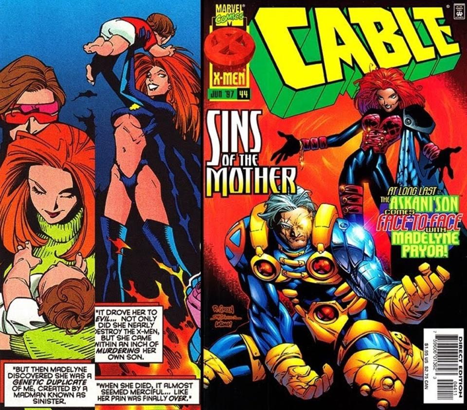 Madelyne Pryor confronts her adult son Cable in his own '90s era series.