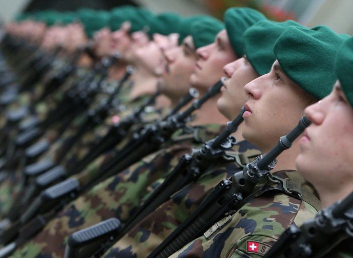 Switzerland Swiss army honor guard soldiers troops military