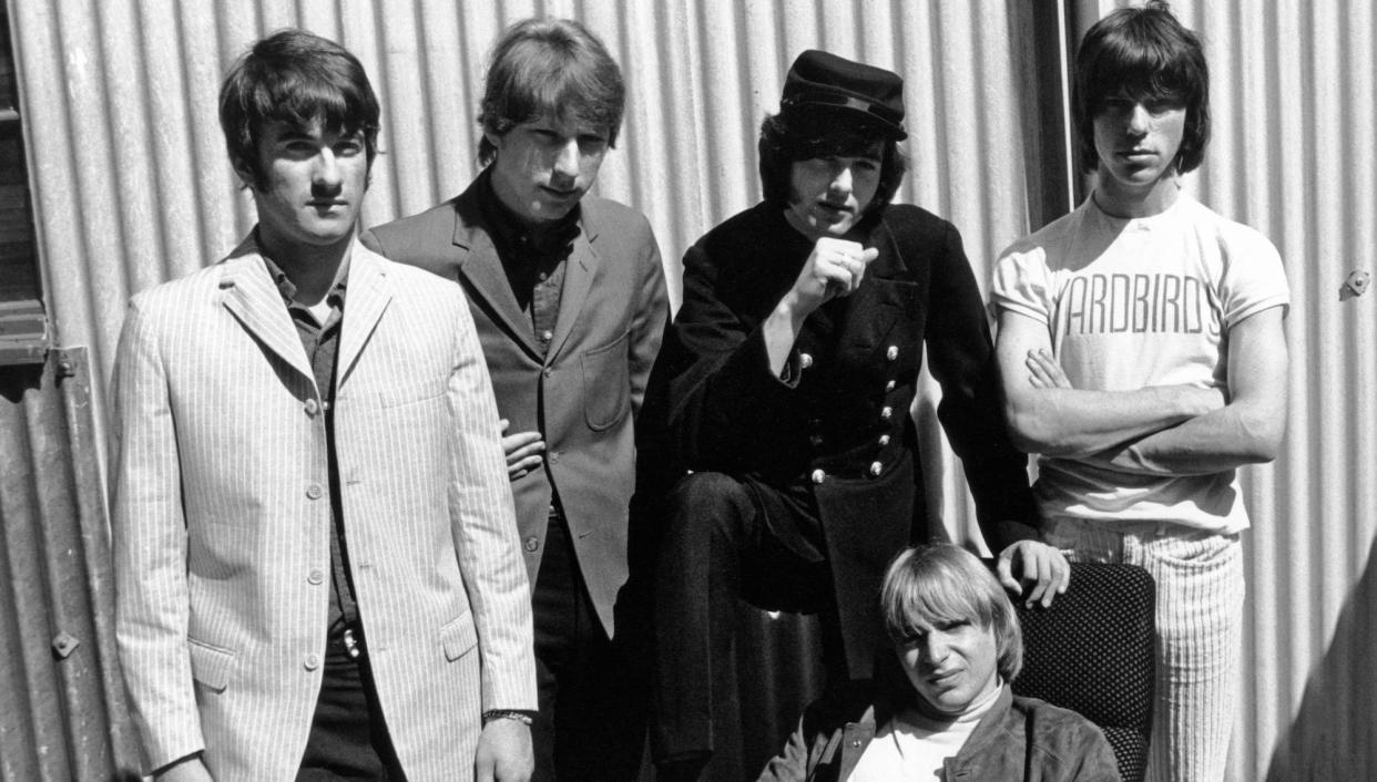  (from left) Jim McCarty, Chris Dreja, Jimmy Page, Keith Reif and Jeff Beck, pictured in 1966. 