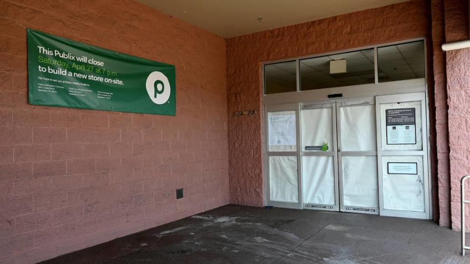 The Bayshore Gardens Publix has closed. Preparations are underway to rebuild the store, shown here on May 8, 2024.