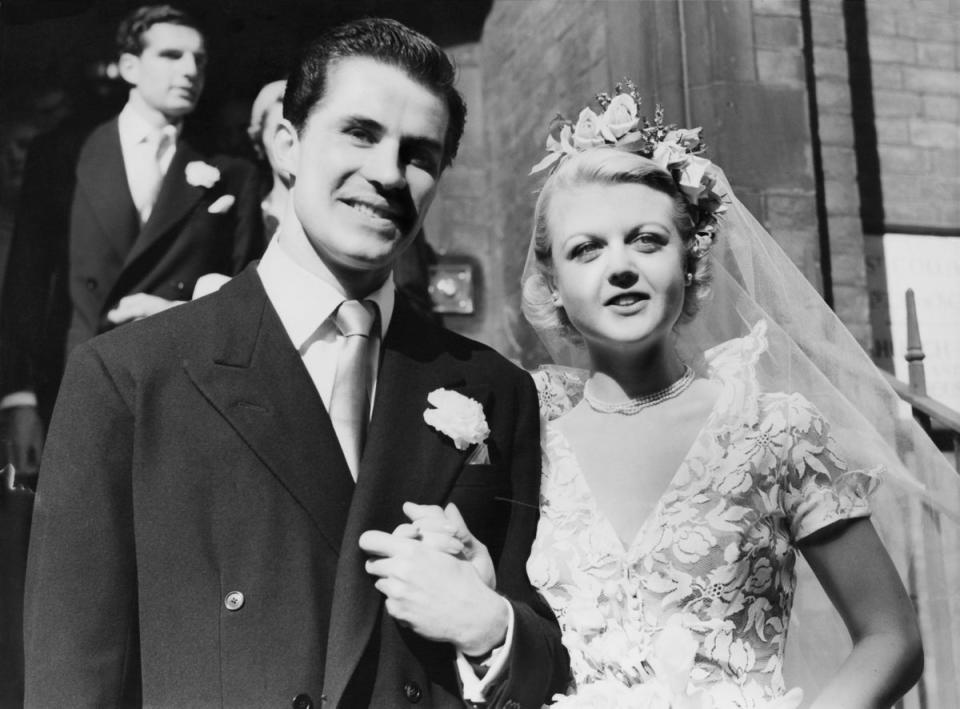 Lansbury after her wedding to actor Peter Shaw (1918 - 2003) in Kensington, London, 1949 (Getty Images)