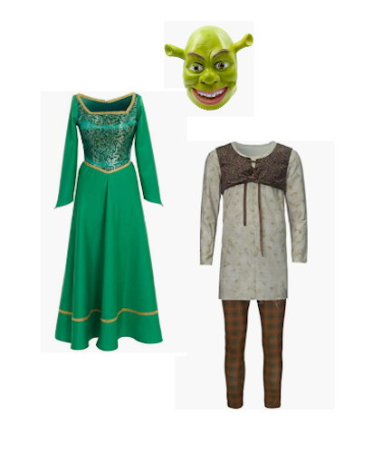 shrek and fiona couple's halloween costumes