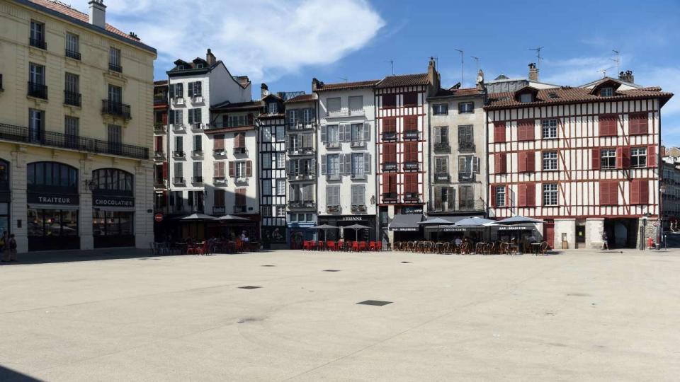 Bayonne city center in southwestern France, August 2019.