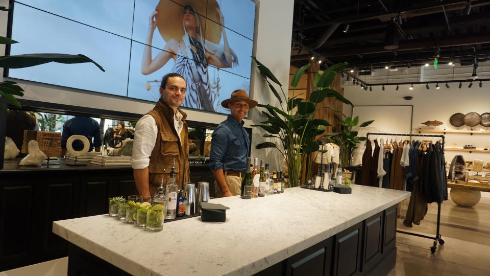 The new Banana Republic store tests a cocktail bar in the center of the action. - Credit: Adriana Lee