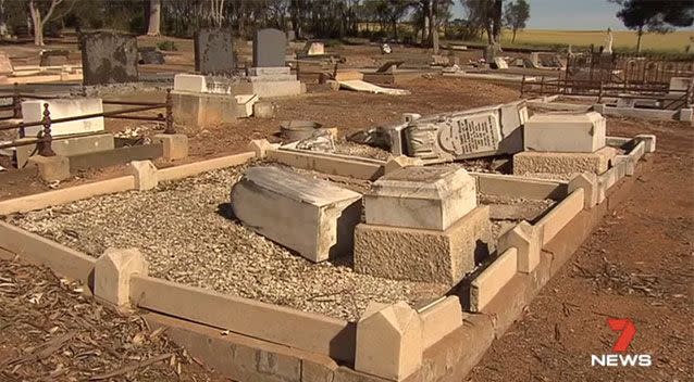 Over 40 headstones have been destroyed. Source: 7 News