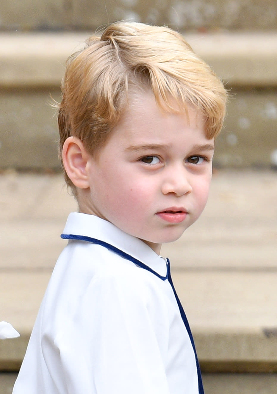 Prince George, aged five, at the wedding of Princess Eugenie and Jack Brooksbank in 2018 (Getty Images)