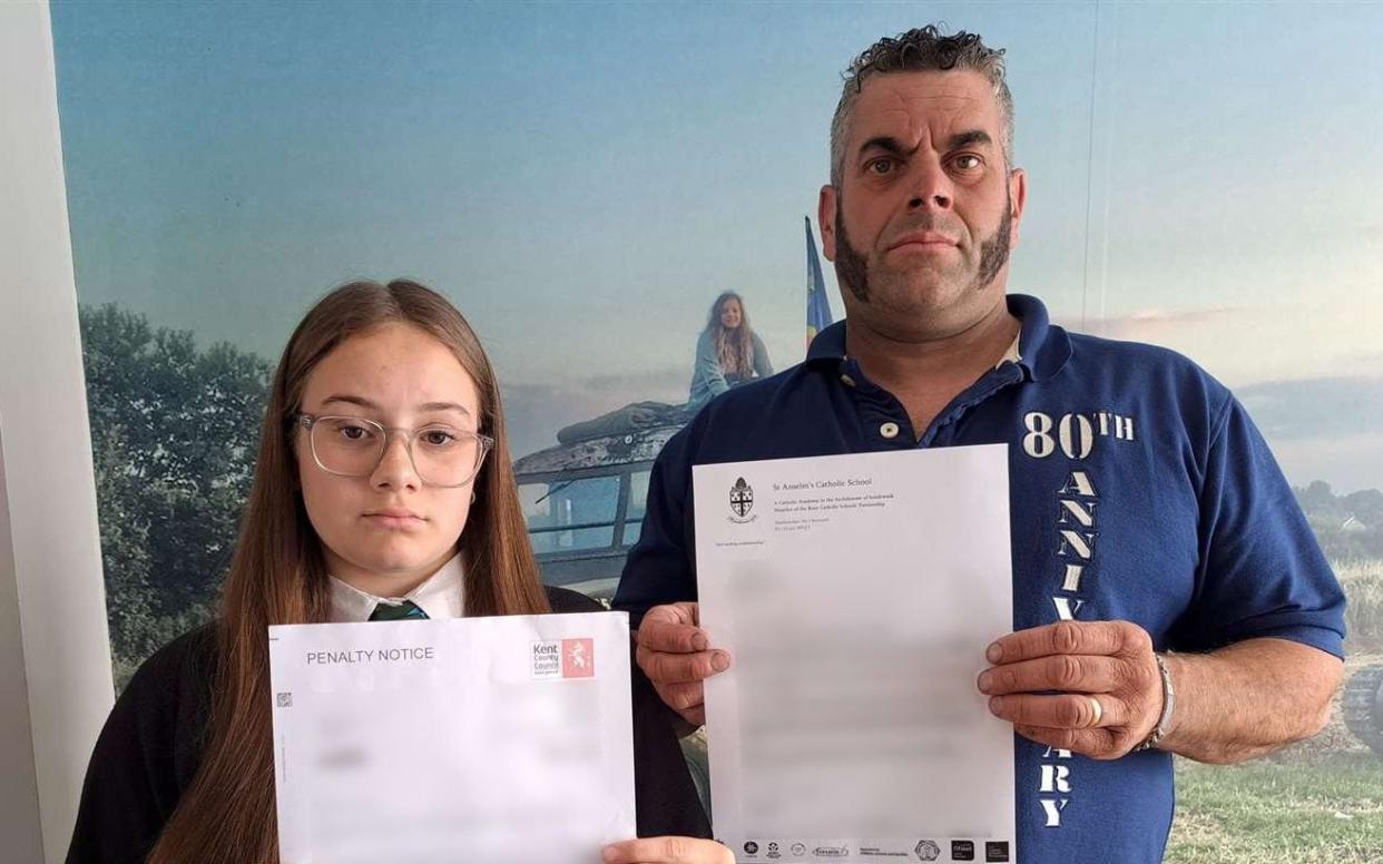 Emily and Neil Young with the fine letters sent by Kent County Council