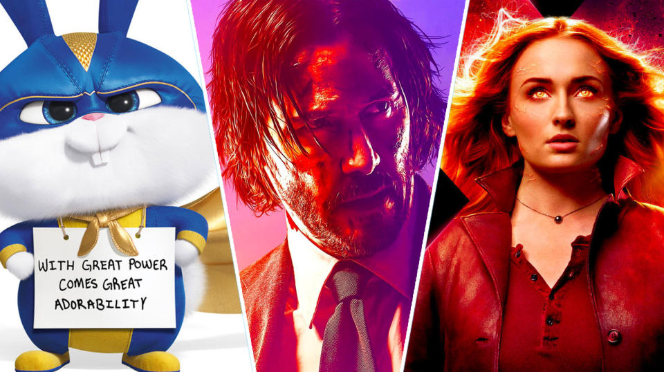 The Secret Life Of Pets 2, John Wick 3 and Dark Phoenix (credit Universal, Lionsgate, Fox)