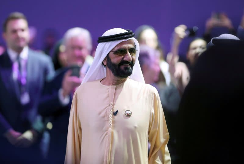 FILE PHOTO: Prime Minister and Vice-President of the United Arab Emirates and ruler of Dubai Sheikh Mohammed bin Rashid al-Maktoum attends the Global Women's Forum in Dubai