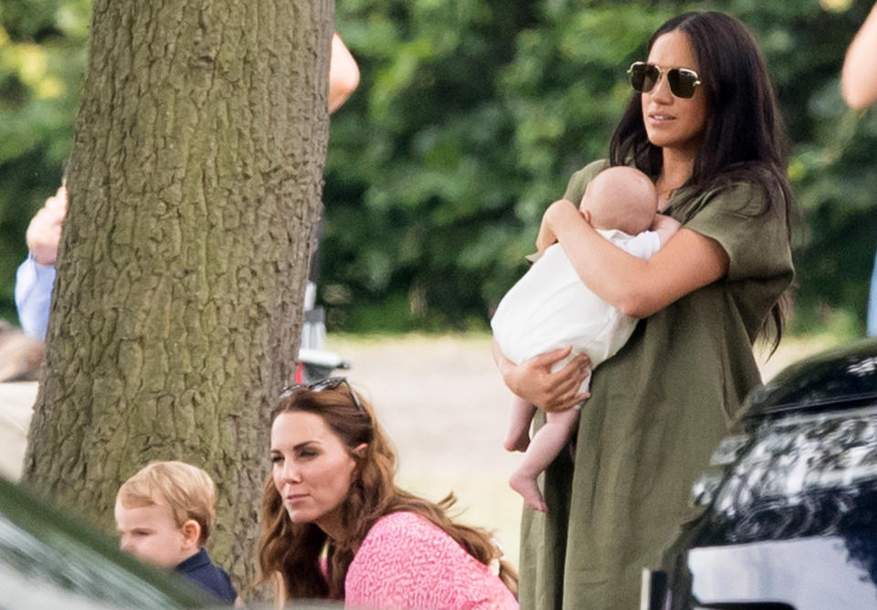 <p>Shortly after Meghan and Prince Harry welcomed son Archie, the Sussexes and Cambridges had their first public cousin playdate at the King Power Royal Charity Polo Day.</p>