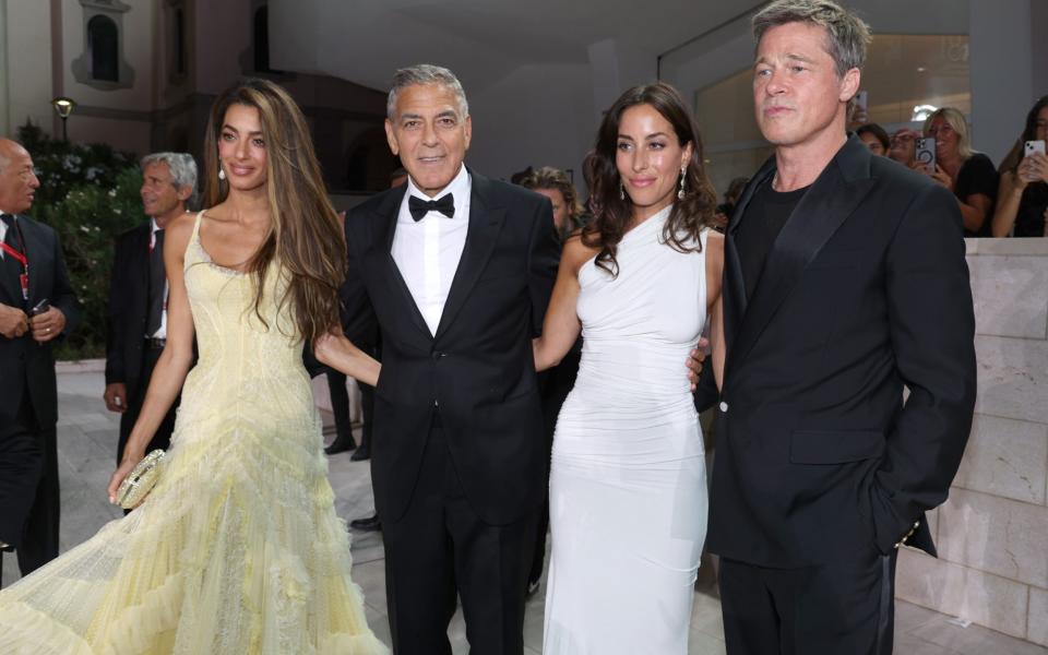 Amal Clooney, George Clooney, Brad Pitt and Ines de Ramon